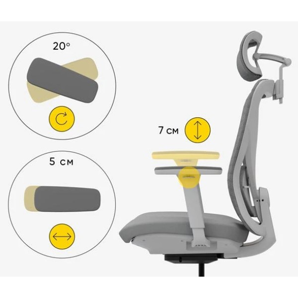 Фото - Кресло офисное Mealux Q1 Air Fabric Grey (HF Q-1 F/G)